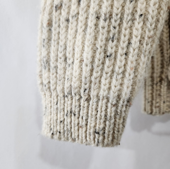 EPAULET x Northern Watters Knitwear Heirloom Ecru Nep Hooded Wool Cardigan sz 36 - Picture 2 of 10